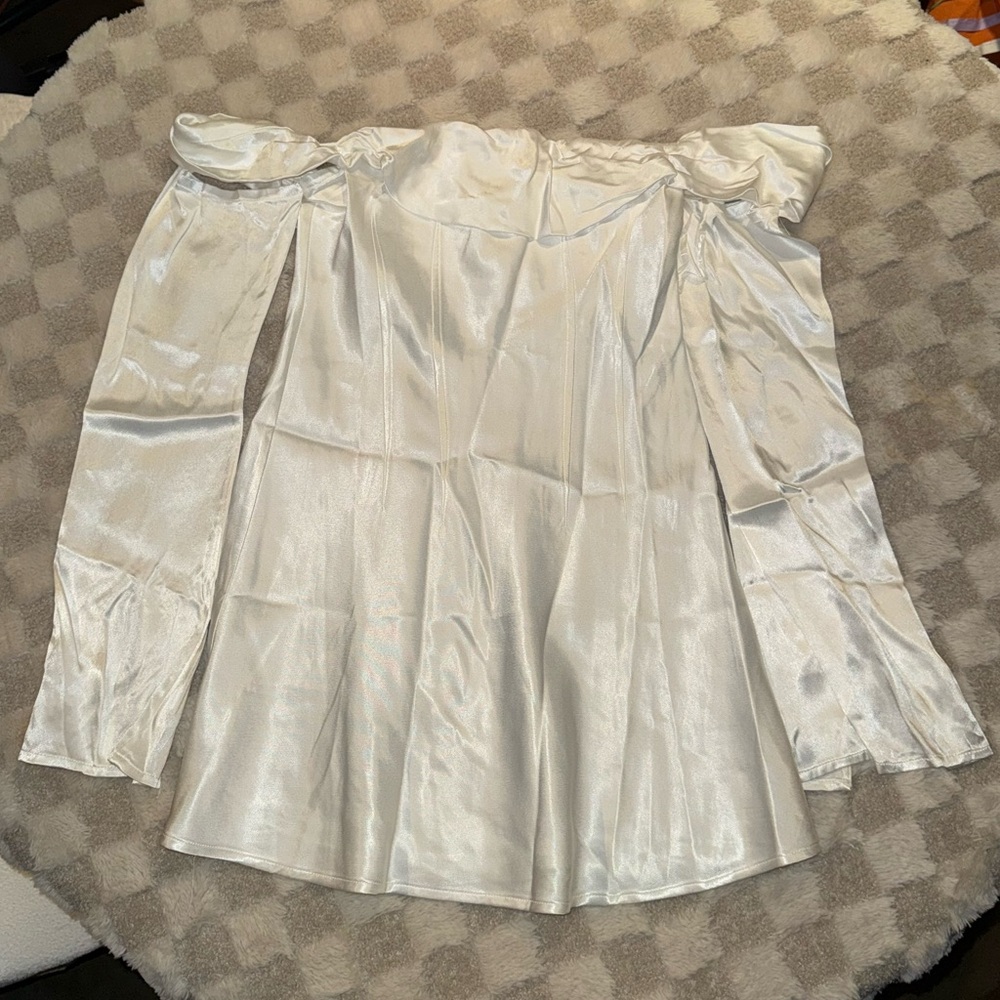 Meshki White Strapless Off-Shoulder Mini Dress - Picture 5 of 6